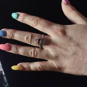 POKEMON RING! Sterling silver w/beautiful rhinestones